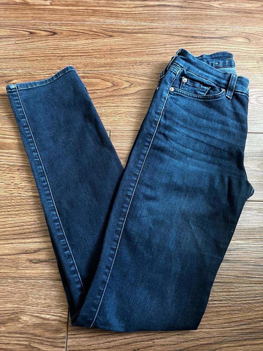 7 For All Mankind Kimmie Straight Leg Jeans Size 28 Dark Wash Denim